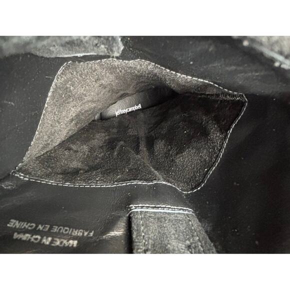 Jeffrey Campbell Rancher Knee High Western Boot Black Oiled Suede Size 7 NEW! - Picture 9 of 12